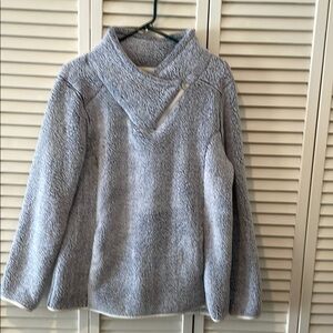 St. John's Bay Blue Zip Cowl Neck Fleece Top